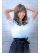 ヘアーアートシフォン 池袋西口店(Hair art chiffon)&nbsp;厚めバングクラシカルワンレンボルドーセンターパート斜めバング