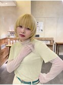 《RYUSEI》ペールイエローハイトーンボブウルフペールトーン渋谷