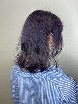 アペル(APPEL)&nbsp;ミディアムボブのバイオレットカラー　ブリーチ【岡山/岡山駅】