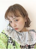 ナチュラルベージュ×シースルーボブ