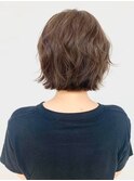 楽デジパーマ/デジパ/切りっぱなし/ショートボブ/無造作/30代