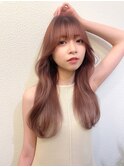 【ろみおstyle】ピンクベージュ×韓国ヘア