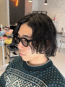 アビー(ABEY) 波巻きスパイラルmixミディアムメンズボブ