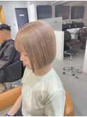 ミニボブ　ミルクティーベージュ