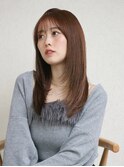 大人気トレンドフェイスレイヤー×セミロング×シースルーバング