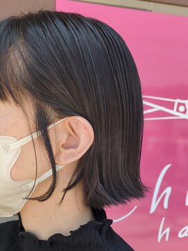 チーヘアー(Chii hair) ストンっと!ミニマムボブ☆外ハネ☆黒髪ボブ☆ミセス