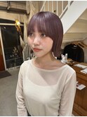 くすみピンクベージュ　軽めボブ