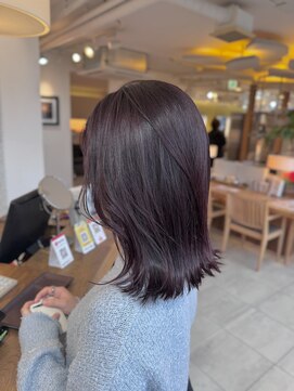 ビーチ(BEACH) ナチュラルレイヤーくびれロブブリーチなしワインレッド