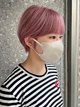 サンク 原宿 表参道(cinq) グレージュミルクティーベージュピンクベージュカラーブリーチ