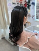 推し活 量産型 お呼ばれ 編み込みハーフツイン