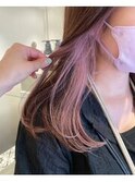 透け感ベージュ×ハイトーンピンク/インナーカラー