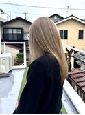 ミルクティーベージュ/ダブルカラー/ケアブリーチ/髪質改善/駅南