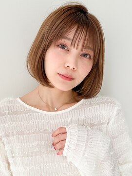 アグノス 青山(Agnos) 斜めバングデジタルパーマ美髪ワンカールワンホンレイヤー