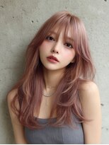 レア 新越谷(LEA)&nbsp;韓国風ウェーブレイヤー × ピンクベージュ