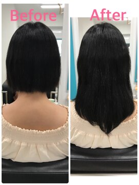 マーメイドヘアー(mermaid hair) ショートボブをナチュラルなセミロングに！