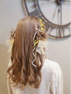 ヘアセットサロン ミント(Hair set salon MINT) リボン編みフルールハーフアップ