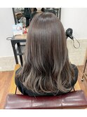 メルティカラー/デジタルパーマ/くびれヘアくすみブルー