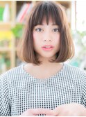 前下がり小顔ダークアッシュ切りっぱなしボブc5志木20代30代40代