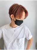 メンズマッシュウルフアッシュブラックパーマベリーショート