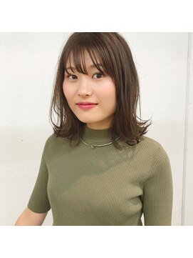 シュク 高円寺(SYUK) オリーブベージュ/外ハネミディアム/顔周りカット【SYUK高円寺】