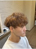 ブラウンベージュ×パーマ