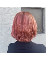 ベレッタ 枚方店(veretta.)&nbsp;ベレッタのおすすめピンクカラー/ミディアムボブ/韓国ヘア/小顔