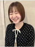 ミニボブ/切りっぱなしボブ/透明感カラー