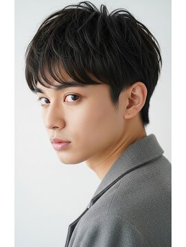シスタ(SISTA) ブルーブラック/刈り上げセンターパート/黒髪/ツーブロック