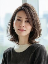 トリッカ 代官山(tricca)&nbsp;白髪ぼかしハイライト/ミディアムレイヤー/透明感ブラウン