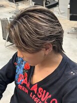 エルマーク 京都駅前(L-MARK)&nbsp;ハイライト/ツイストパーマ/メンズ/アップバング/短髪