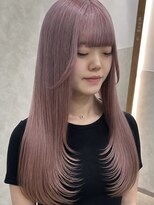 ジーナ 渋谷本店(Zina) 【 ホワイトピンク×レイヤーカット 】