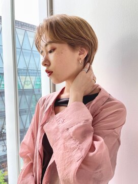 デート 下北沢(DATE) ハンサムショート/ケアブリーチ/ミルクティーベージュ/韓国