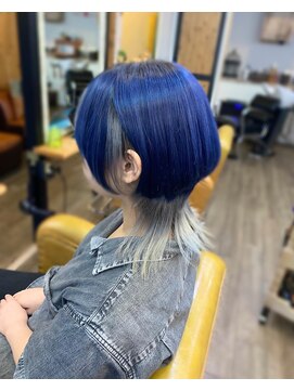 トルチェ(toRtue) ウルフマッシュ　インナー　ホワイトシルバー　ネイビーブルー