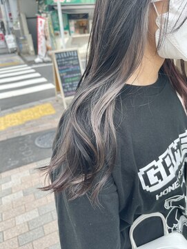 アコテアット ヘア(acote @) 【韓国風／モードヘア】シルバーグレー＆インナーカラー