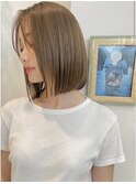 トリートメント ブリーチなしダブルカラー 前髪縮毛矯正 