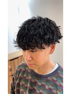 ダブルオオガキ (W-ogaki) 波巻きスパイラルパーママッシュ刈り上げツーブロック