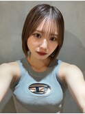 切りっぱなしボブ×ミルクティーカラータッセルボブ[仙台顔周り