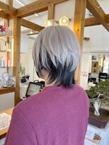 ギャラクシー ヘアードレッサーズ(galaxy hairdressers)&nbsp;メンズウルフアンブレラカラーホワイトグレー
