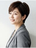 40代/50代/60代ひし形小顔ショートボブ絶壁解消白髪ぼかし△7