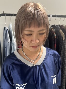 フゾンカウチ(fuzon kauti) ぱっつんボブフェイスレイヤーベージュカラー透明感カラー小顔