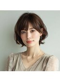 ショートボブ×ハイブラウン×デジタルパーマ