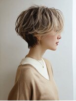 ハーツ(Heart's)&nbsp;白髪ぼかし/イメチェンヘアスタイル/前髪カタログ/ショートボブ