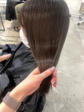 フォト 富山(foto) ミディアム暗めカラーデザインカラーフェイスフレーミング