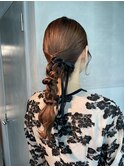 【ローポニーテール】結婚式/銀座/ヘアセット/カチモリ/アレンジ