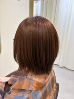 グラム 呉羽店(gram)&nbsp;大人可愛い丸みレイヤーボブ×オレンジブラウン