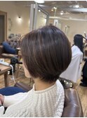 白髪ボカシハイライト小顔ショート