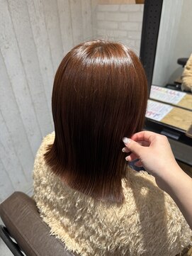 シータ 坂戸北口店(THETA) 切りっぱなしロブ×オレンジブラウン