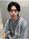 メンズカットパーマフェザーニュアンス毛流れセンターパート渋谷
