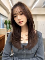 ガーランドギンザ(Garland Ginza)&nbsp;レイヤーカット顔まわりカットロングレイヤーグレージュ