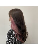 ラフ 原宿(L.a.a.g.f harajuku)&nbsp;インナーカラー ピンク 韓国風巻き@原宿